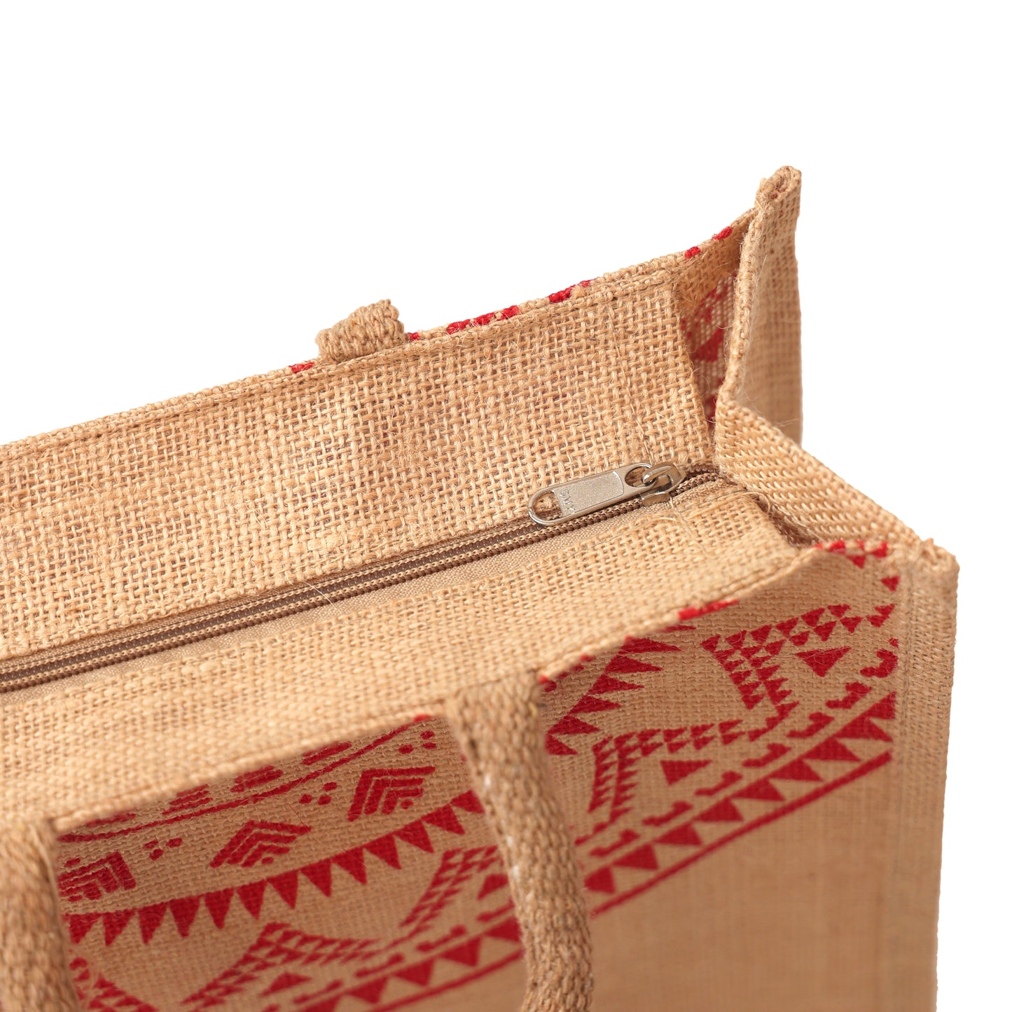 Eco-Friendly Jute Carry Bags – Available in Size 12x14x5 Inch | Reusable Shopping Bags for Daily Use with Zipper | Durable & Lightweight