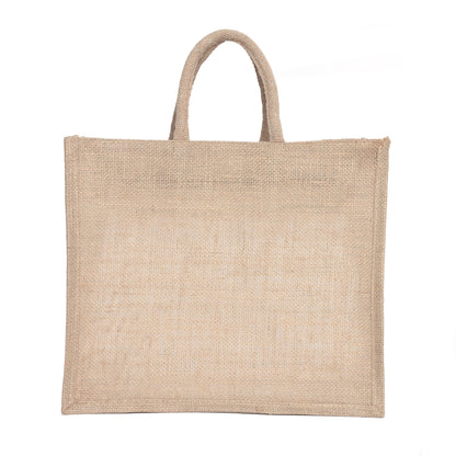 Jute Gift Bag Set of 2 – 12x10x5 & 14x12x5 Inch with Transparent Window for Gifting