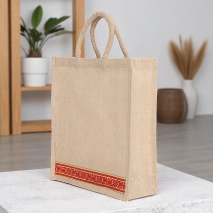 Eco-Friendly Jute Carry Bags | Reusable Shopping Bags for Daily Use with Zipper | Durable & Lightweight