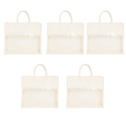 Jute Gift Hamper Bag with Transparent Window | Eco-Friendly Bag for Gifting, Return Gifts, Dry Fruits | Reusable Tote Bag