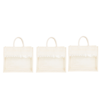 Jute Gift Hamper Bag with Transparent Window | Eco-Friendly Bag for Gifting, Return Gifts, Dry Fruits | Reusable Tote Bag