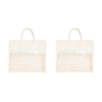 Jute Gift Hamper Bag with Transparent Window | Eco-Friendly Bag for Gifting, Return Gifts, Dry Fruits | Reusable Tote Bag