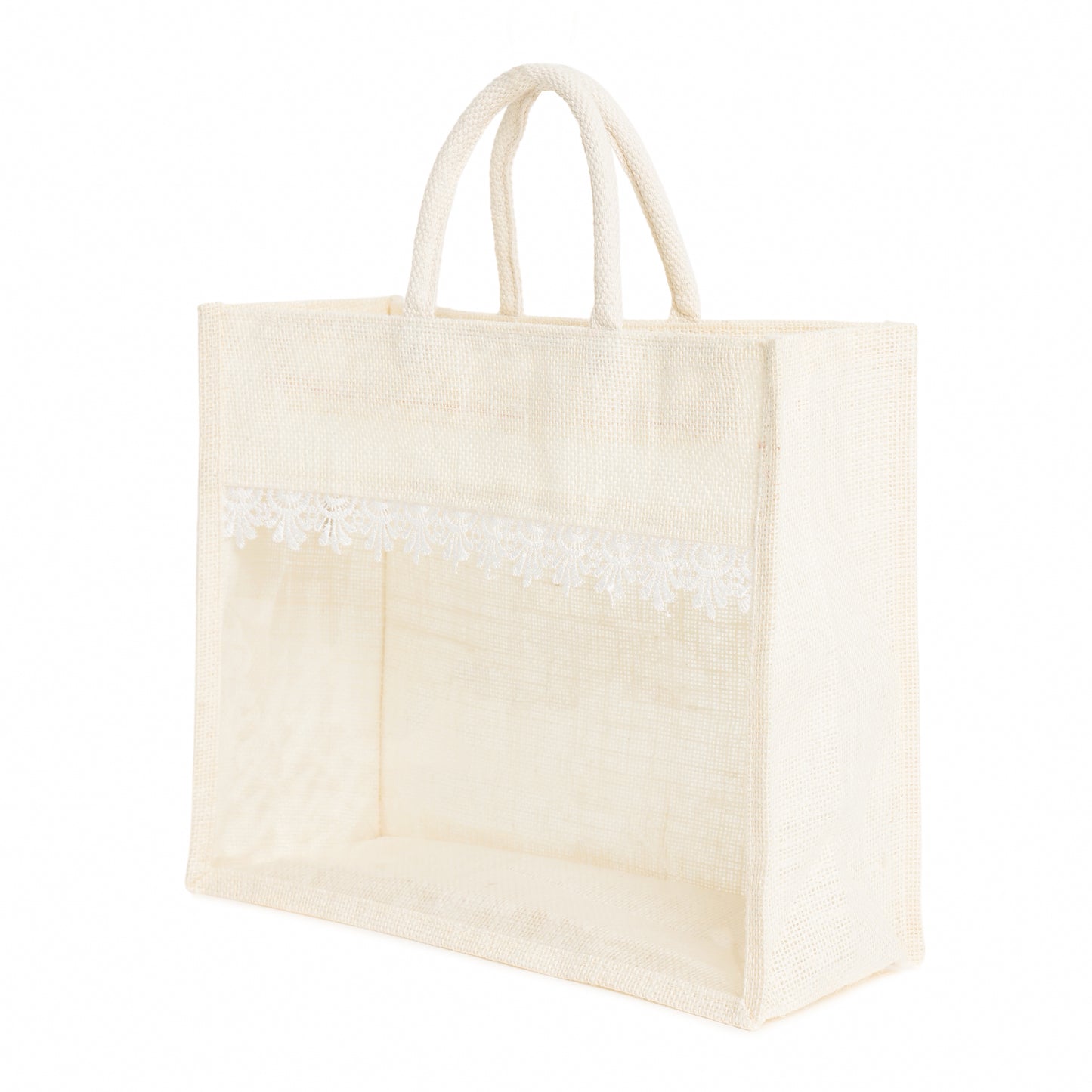 Jute Gift Hamper Bag with Transparent Window | Eco-Friendly Bag for Gifting, Return Gifts, Dry Fruits | Reusable Tote Bag