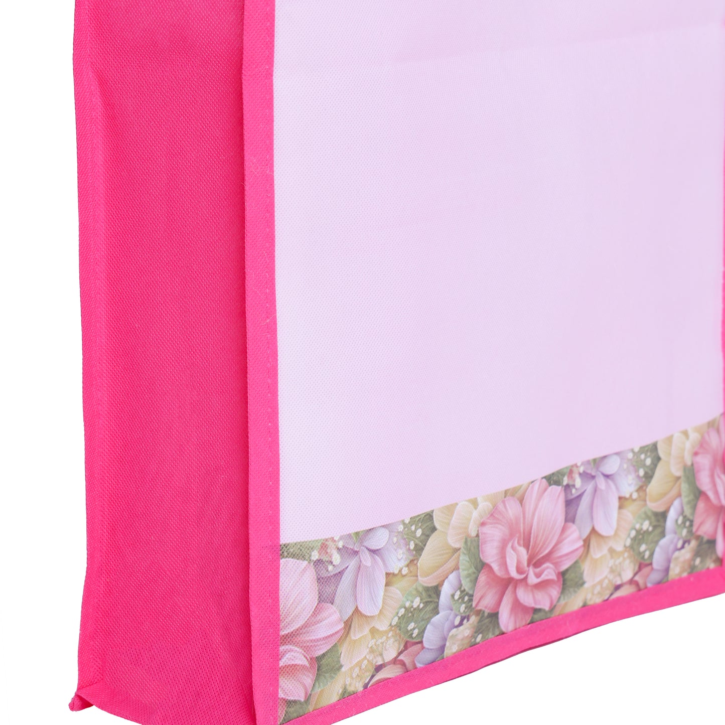 Non-Woven Floral Gift Carry Bag – Set of 5 | Reusable, Lightweight Bags for Return Gifts & Festive Use (15.5 x 17 x 5 Inches)