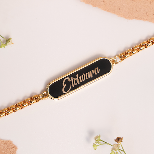 Personalized Name Engraved Bracelet | Custom Gift for Men & Women | 4 Colors | Daily & Party Wear