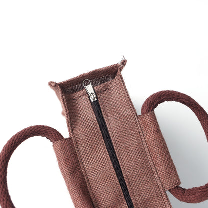 Purple Jute Bag with Transparent Window | Eco-Friendly Reusable Gift Bag | Return Gift Tote | Lunch Handbag | 25.4 × 20.32 × 12.7 cm