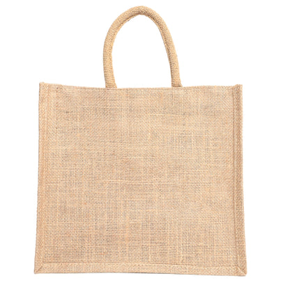 Jute Bag Blue Floral Design with Zip Pocket | Eco-Friendly Reusable Shopping Bag | Multipurpose Carry Bag for Women & Men | Size 30.5 × 25.4 × 12.7 cm