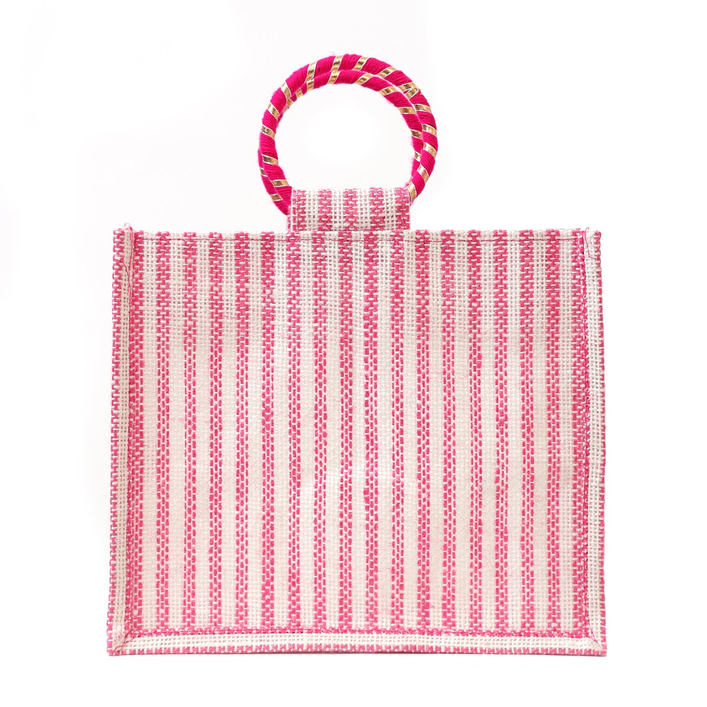 Jute Gift Bag with Transparent Window for Wedding Gifting & Return Gifts – 12x10x4 Inch