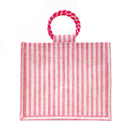 Jute Gift Bag with Transparent Window for Wedding Gifting & Return Gifts – 12x10x4 Inch