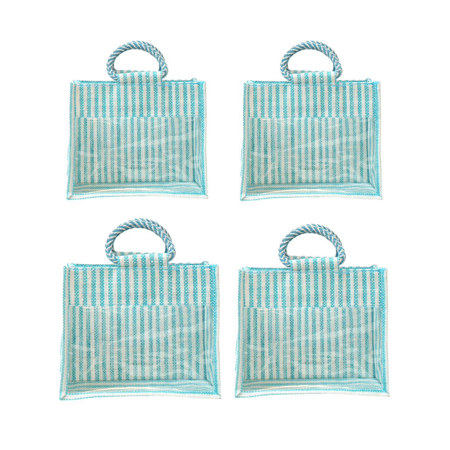 Jute Gift Bag with Transparent Window for Wedding Gifting & Return Gifts – 12x10x5 Inch