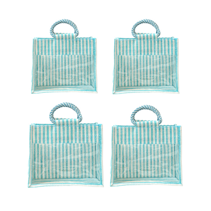 Jute Gift Bag with Transparent Window for Wedding Gifting & Return Gifts – 12x10x5 Inch