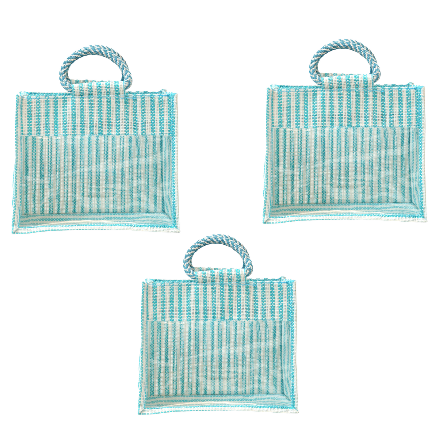 Jute Gift Bag with Transparent Window for Wedding Gifting & Return Gifts – 12x10x5 Inch