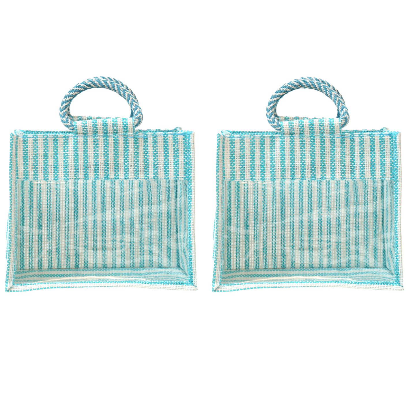 Jute Gift Bag with Transparent Window for Wedding Gifting & Return Gifts – 12x10x5 Inch