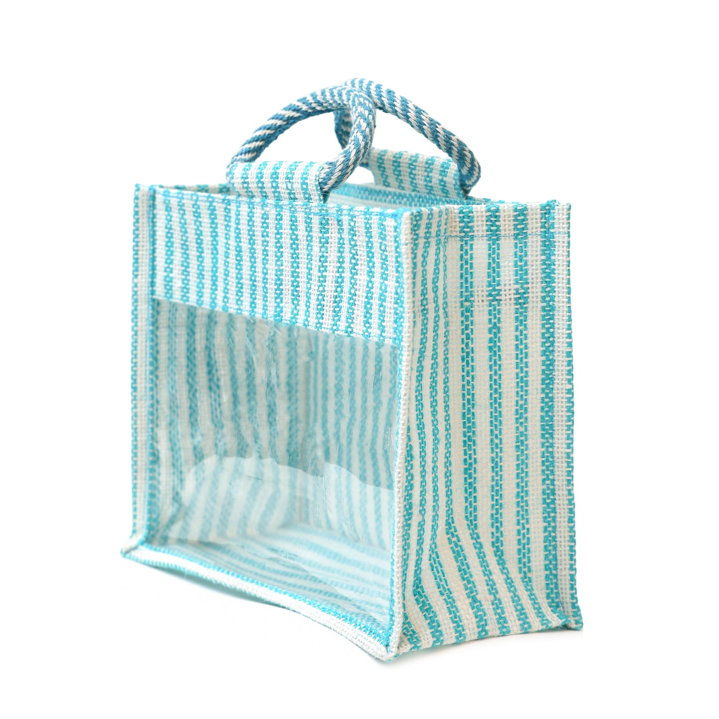 Jute Gift Bag with Transparent Window for Wedding Gifting & Return Gifts – 12x10x5 Inch