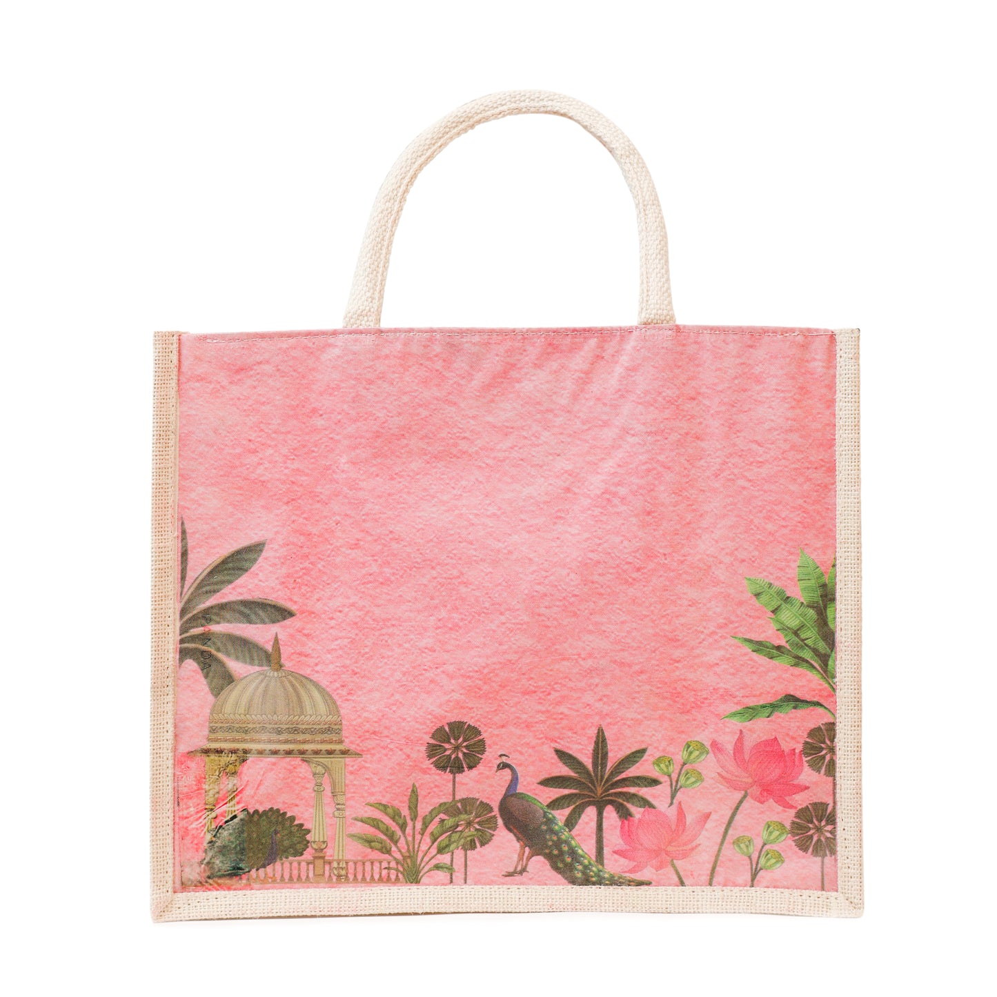 Jute Gift Bag with Transparent Window for Gifting & Return Gifts – 14x12x5 Inch