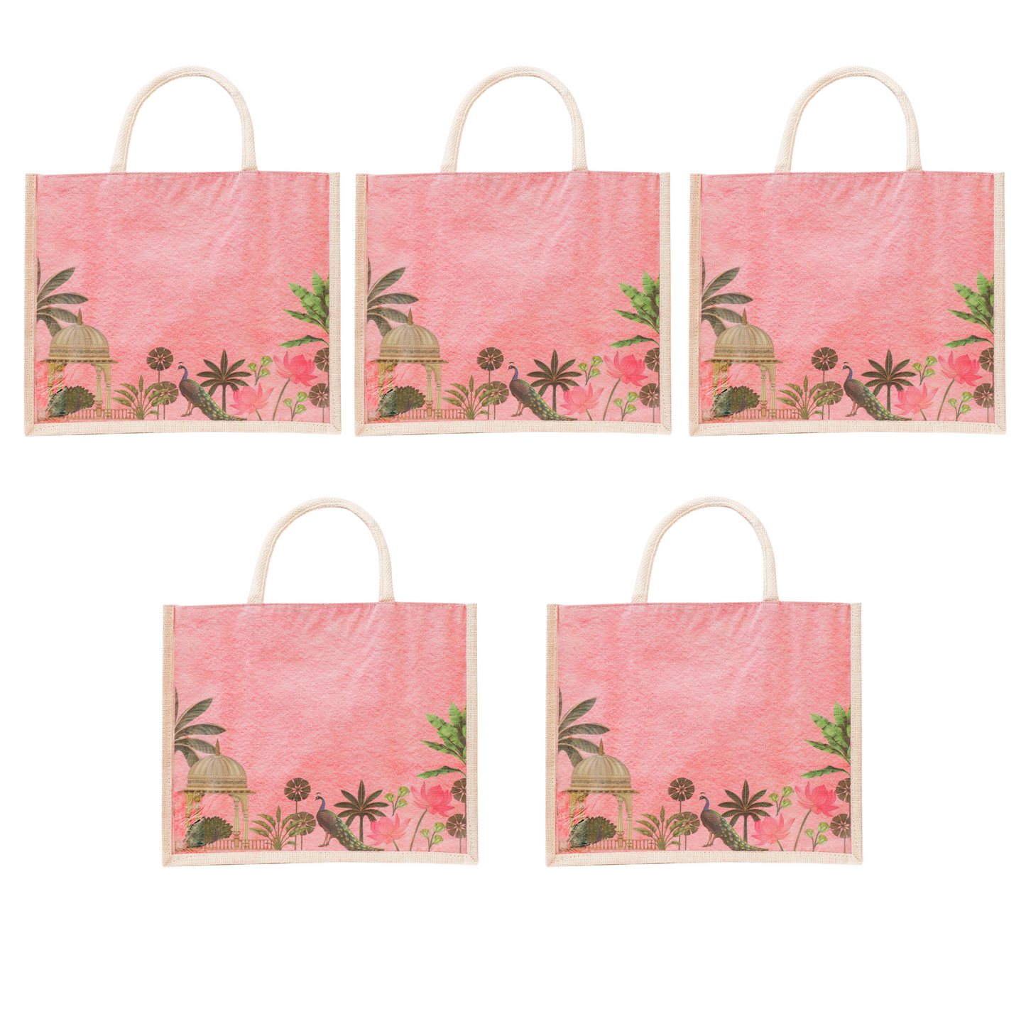 Jute Gift Bag with Transparent Window for Gifting & Return Gifts – 14x12x5 Inch