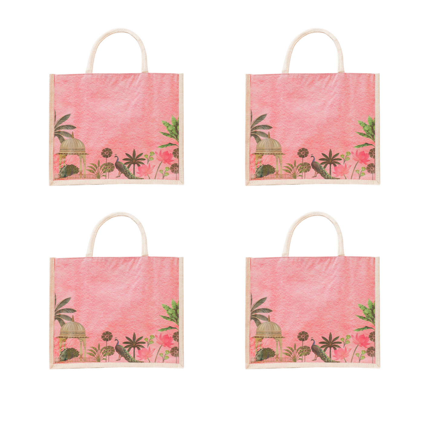 Jute Gift Bag with Transparent Window for Gifting & Return Gifts – 14x12x5 Inch