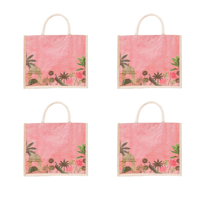 Jute Gift Bag with Transparent Window for Gifting & Return Gifts – 14x12x5 Inch