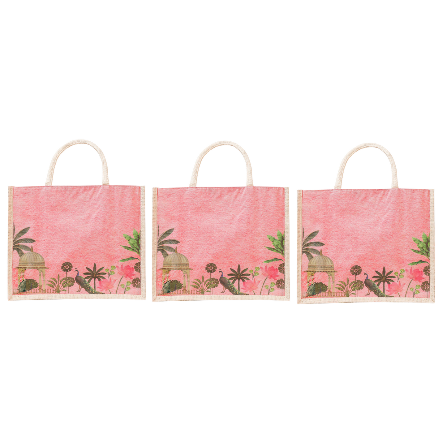 Jute Gift Bag with Transparent Window for Gifting & Return Gifts – 14x12x5 Inch