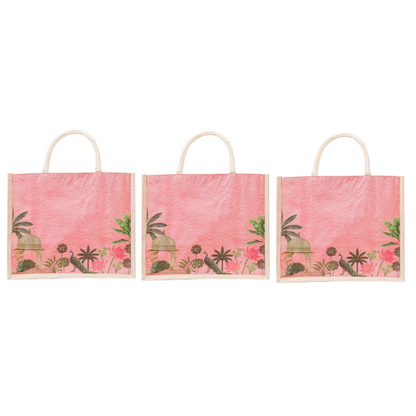 Jute Gift Bag with Transparent Window for Gifting & Return Gifts – 14x12x5 Inch