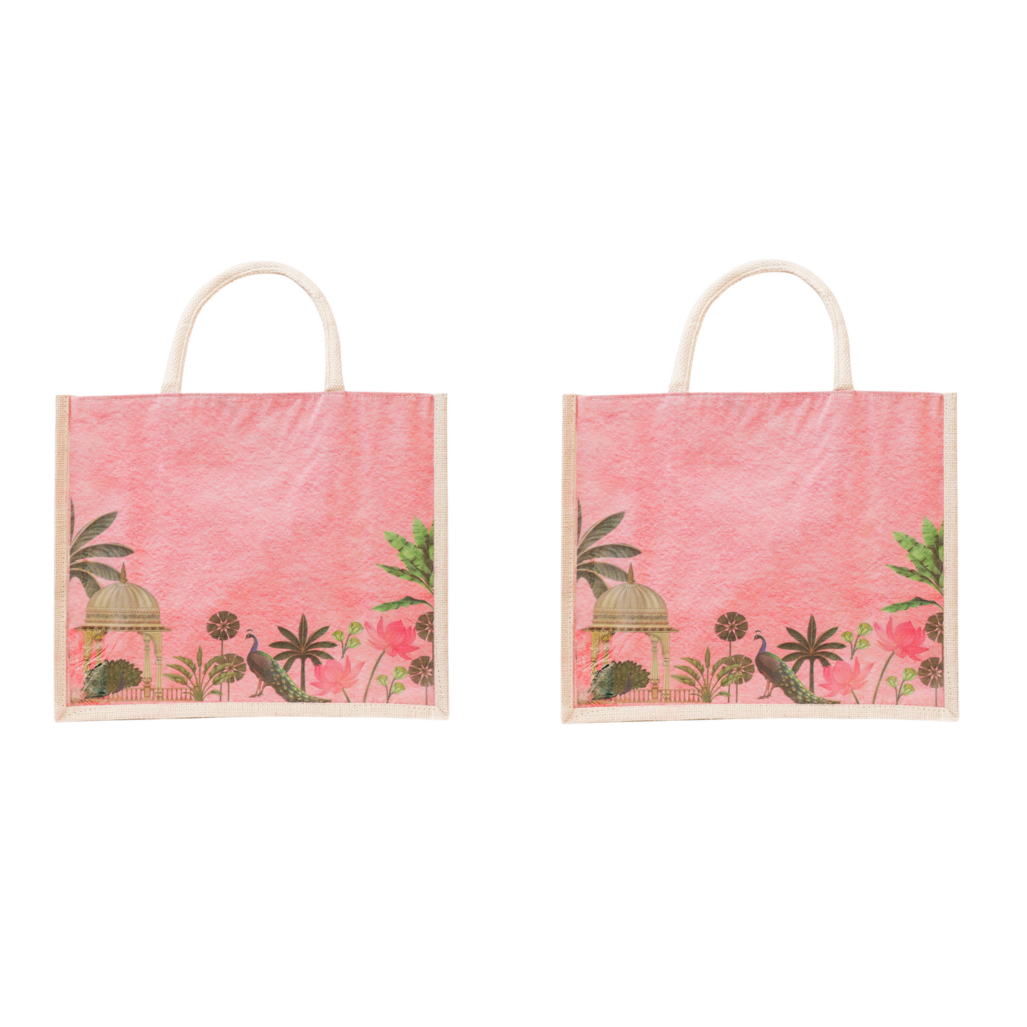 Jute Gift Bag with Transparent Window for Gifting & Return Gifts – 14x12x5 Inch