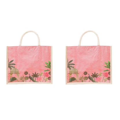 Jute Gift Bag with Transparent Window for Gifting & Return Gifts – 14x12x5 Inch