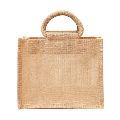 Jute Gift Bag with Transparent Window for Gifting & Return Gifts –   12*10*5 Inch
