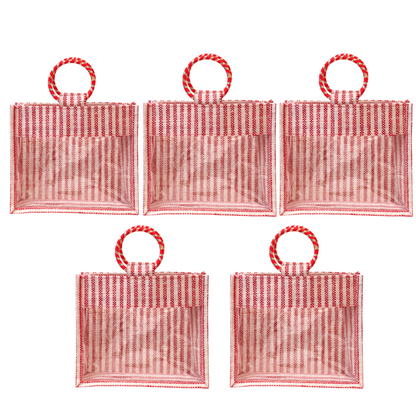 Jute Gift Bag with Transparent Window for Wedding Gifting & Return Gifts – 12x10x4 Inch