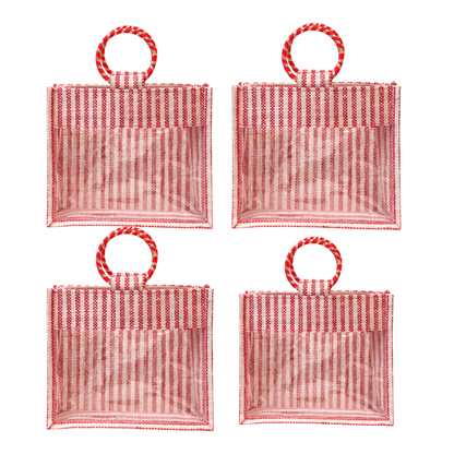Jute Gift Bag with Transparent Window for Wedding Gifting & Return Gifts – 12x10x4 Inch