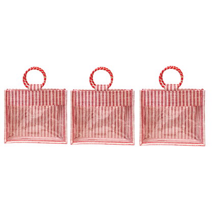 Jute Gift Bag with Transparent Window for Wedding Gifting & Return Gifts – 12x10x4 Inch