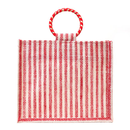 Jute Gift Bag with Transparent Window for Wedding Gifting & Return Gifts – 12x10x4 Inch