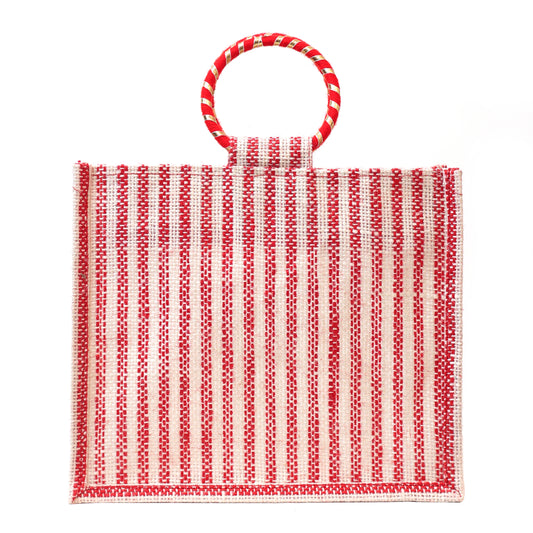 Jute Gift Bag with Transparent Window for Wedding Gifting & Return Gifts – 12x10x4 Inch