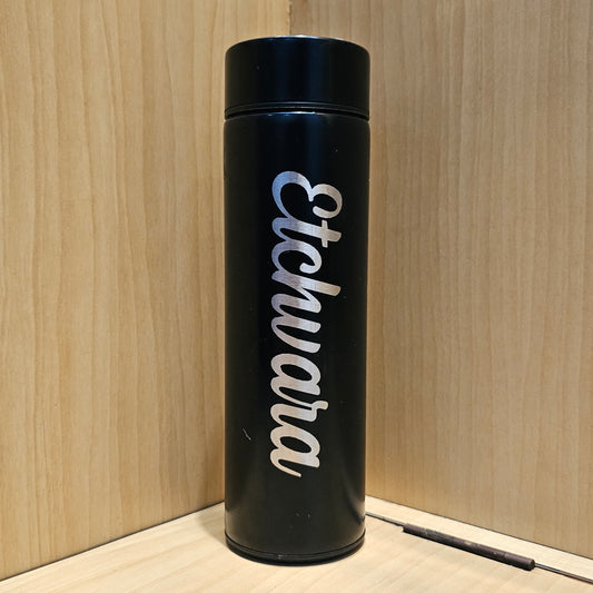 Smart LED Temperature Bottle | 500ml Insulated Steel Flask | Hot & Cold Thermos for Travel, Gym & Office (Black)