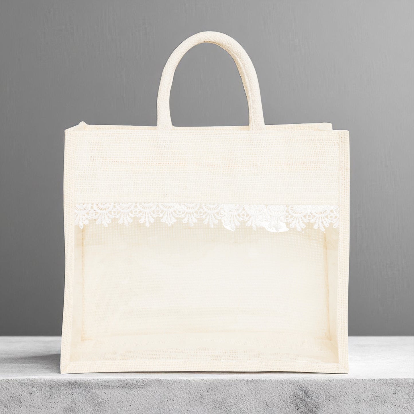 Jute Gift Hamper Bag with Transparent Window | Eco-Friendly Bag for Gifting, Return Gifts, Dry Fruits | Reusable Tote Bag