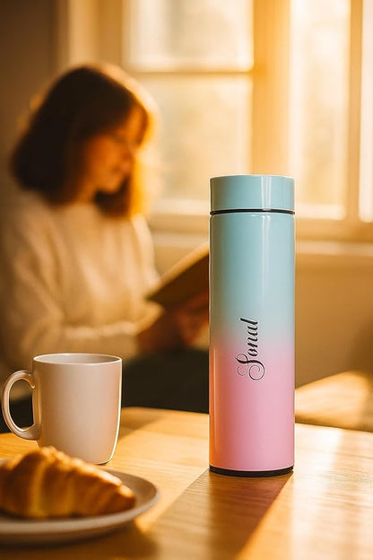500ml Personalized Water Bottle | Stainless Steel | LED Temp Display | Hot & Cold