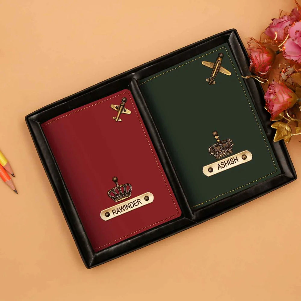 Etchvara Couple Passport Covers – Personalized Vegan Leather Gift