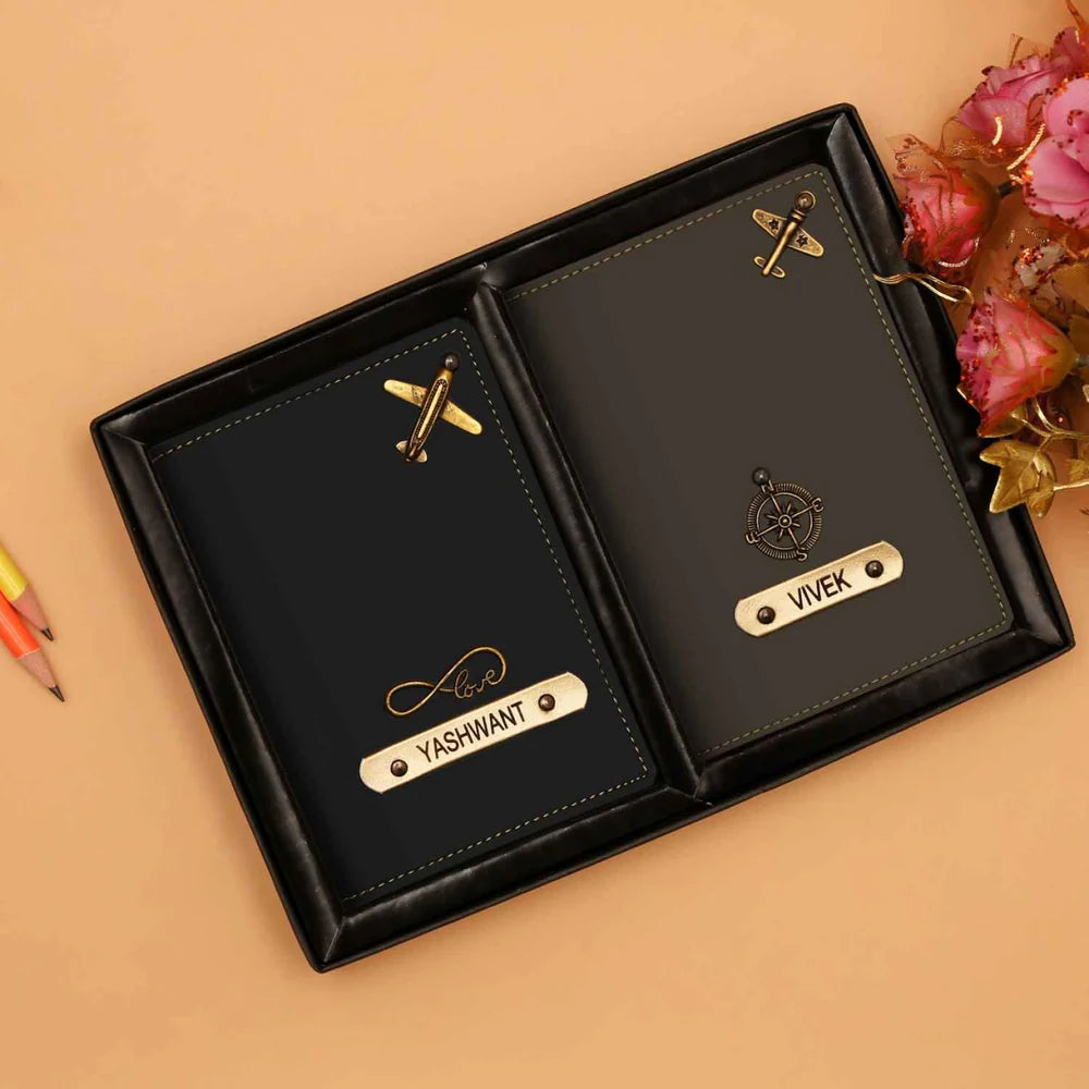 Etchvara Couple Passport Covers – Personalized Vegan Leather Gift
