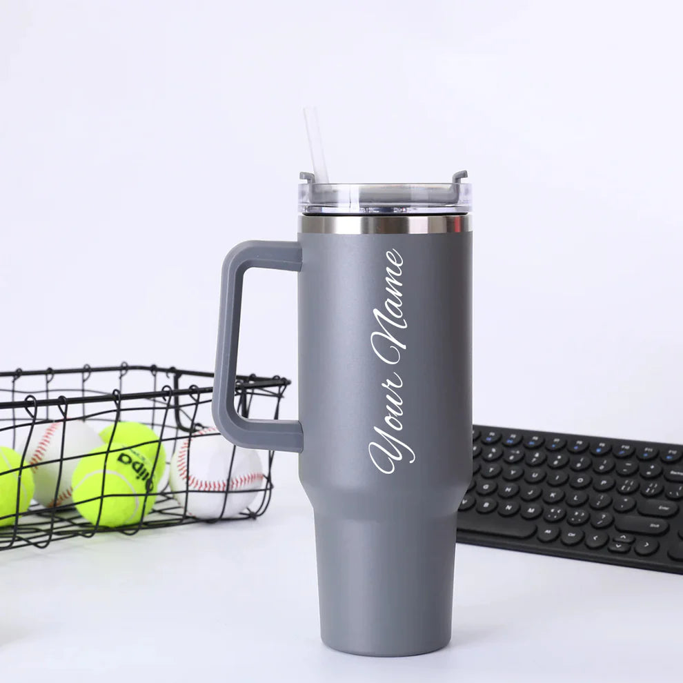 Customized Stanley Mug 1200ml | Personalized Stainless Steel Tumbler | Hot & Cold Insulated Flask | Custom Name Logo Gift Mug for Men & Women