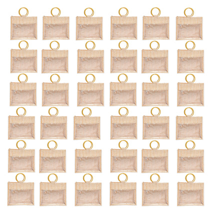 Striped Jute Gift Bag with Transparent Window – Eco-Friendly Reusable Tote (12×10×5 inch)