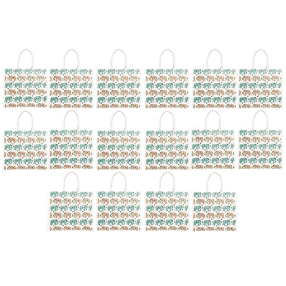 Elephant Print Canvas Tote Bag – Handmade Ethnic Eco-Friendly Shopping Bag (16×14×5 inch)