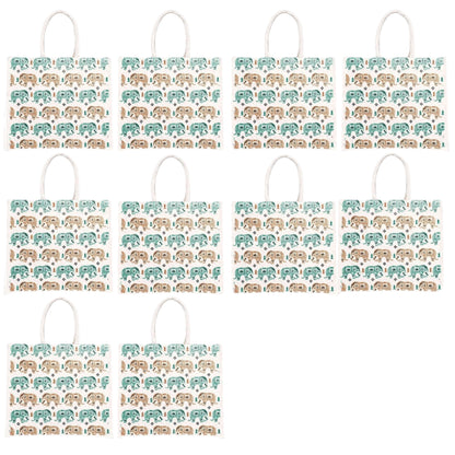 Elephant Print Canvas Tote Bag – Handmade Ethnic Eco-Friendly Shopping Bag (16×14×5 inch)