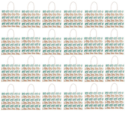 Elephant Print Canvas Tote Bag – Handmade Ethnic Eco-Friendly Shopping Bag (16×14×5 inch)