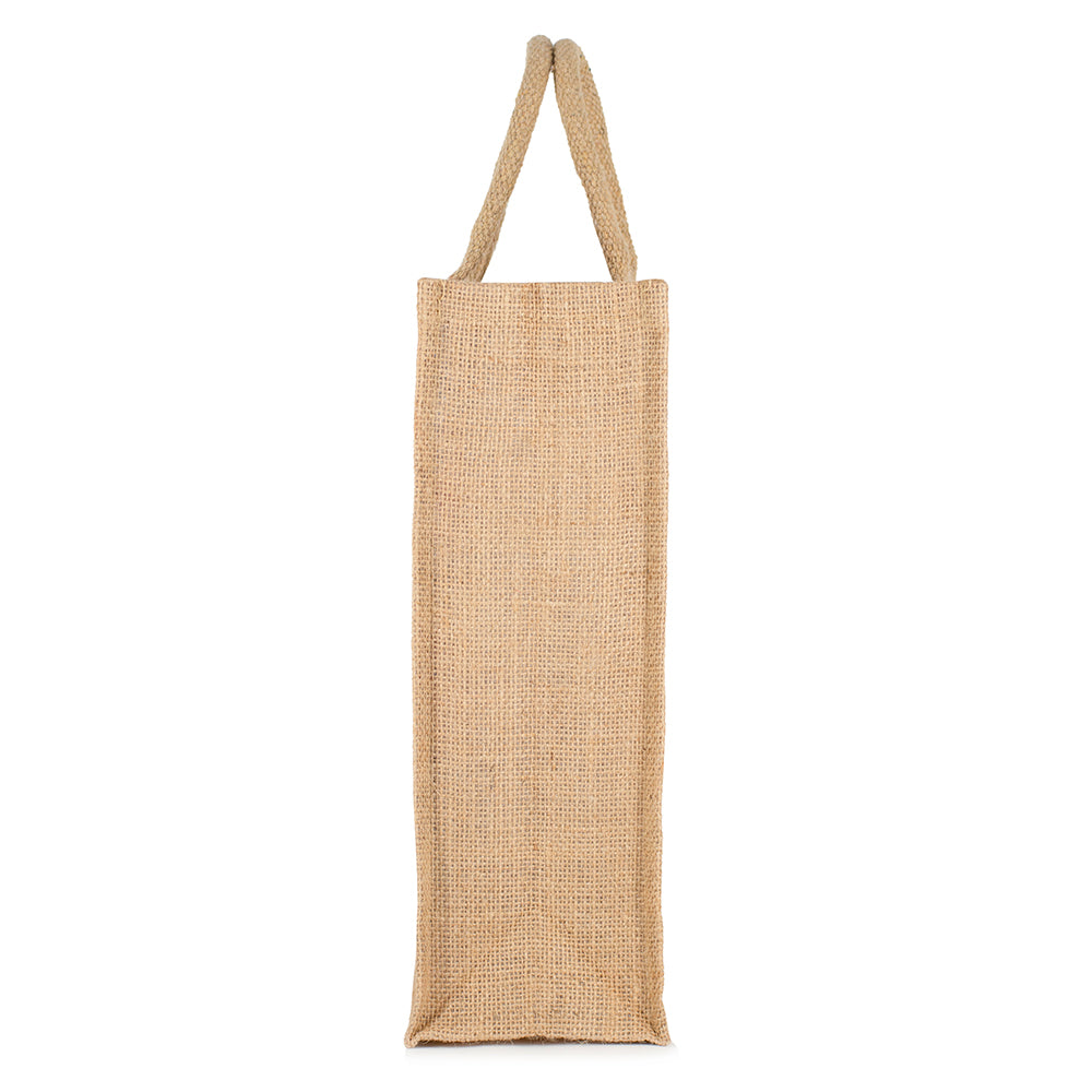 LunchTime Jute Bag | Reusable Lunch & Grocery Carry Bag | Eco-Friendly Printed Tote with Zipper | 33x29x12cm