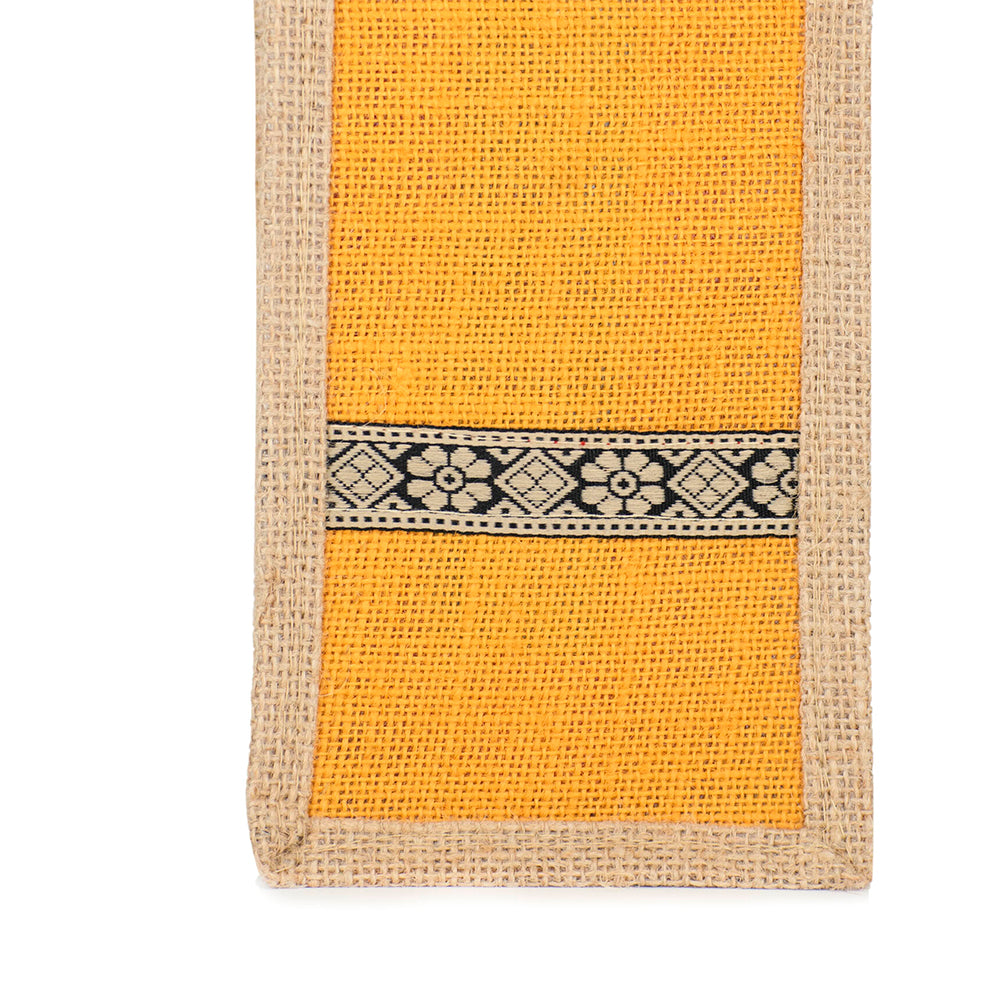 Set of 3 Eco-Friendly Jute Water Bottle Bags | Reusable Bottle Covers with Cotton Handles | Fits 1.5 to 2 Litre Bottles | Size 5x15x4.5 Inch