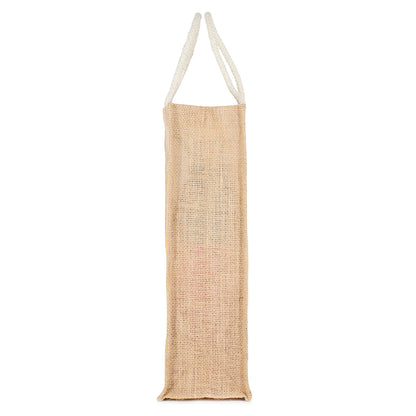 Set of 3 Eco-Friendly Jute Water Bottle Bags | Reusable Bottle Covers with Cotton Handles | Fits 1.5 to 2 Litre Bottles | Size 5x15x4.5 Inch