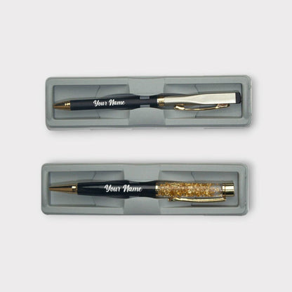 Etchvara Personalized Leather Wallet, Pen & Keychain Set – Gift for Men