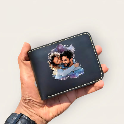Etchvara Personalized Men’s Vegan Leather Wallet – Name & Photo
