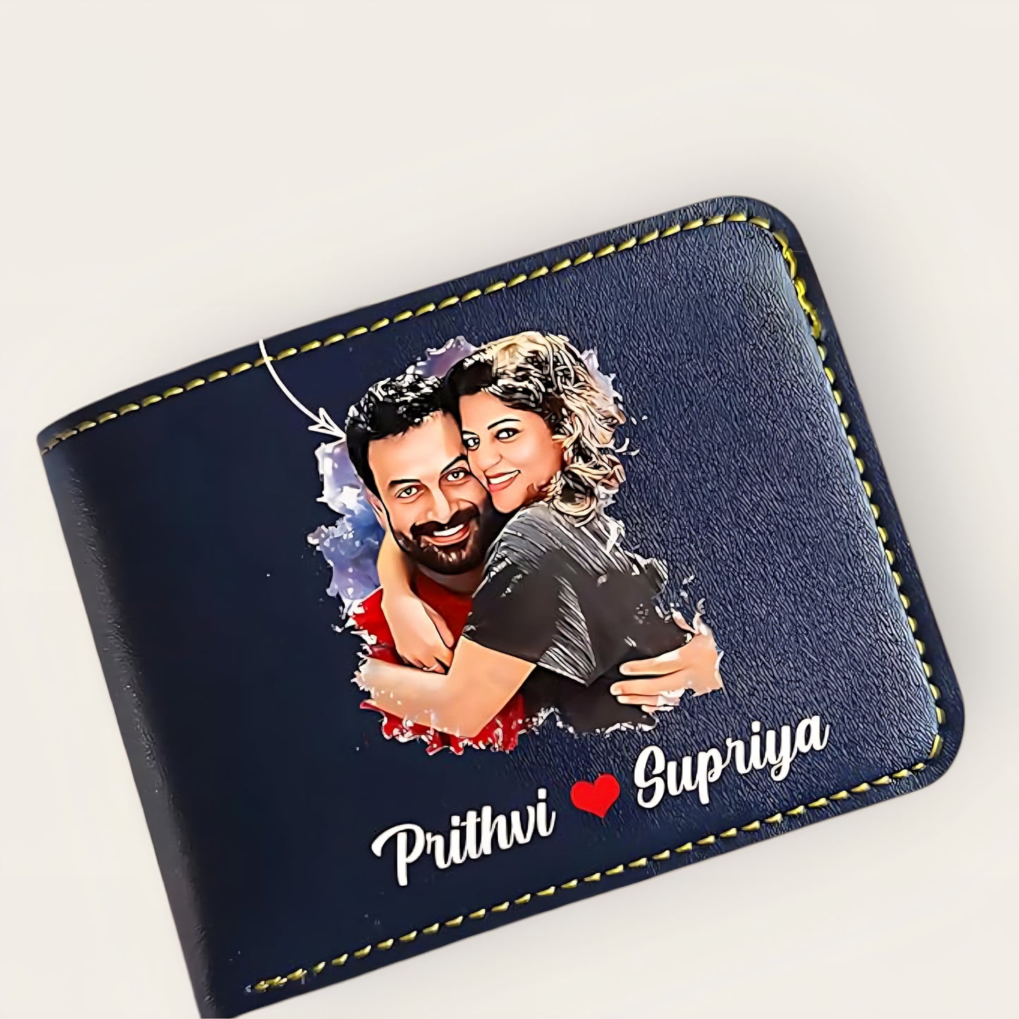 Etchvara Personalized Men’s Vegan Leather Wallet – Name & Photo