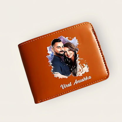 Etchvara Personalized Men’s Vegan Leather Wallet – Name & Photo