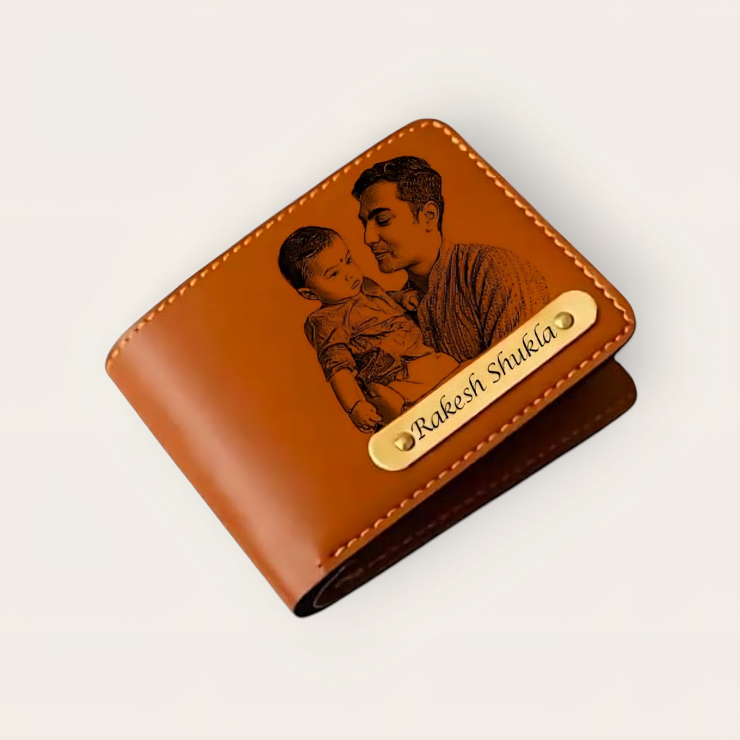 Etchvara Personalized Men’s Wallet – Name & Photo Engraved Gift